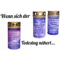 Grabkerze Todestag Gedenkkerze Grablicht Jahrestag Trauer Trauergeschenk Beileid von BunterGrabschmuck