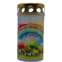 Grabkerze Todestag Regenbogen Grablicht 75 von BunterGrabschmuck