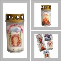 Grabkerze Waldtiere Sternenkind Bär Waschbär Fuchs Igel Rehkitz 27 von BunterGrabschmuck