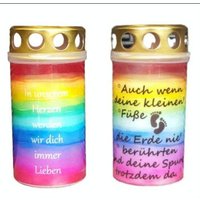 Regenbogengrabkerze Mit Deinem Wunschtext Für Dein Sternenkind Grablicht Personalisiert 22 von BunterGrabschmuck