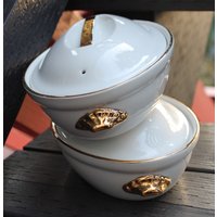 Vintage, 2Er Set, Royal Worcester, Servierschalen, Gedecktes Geschirr, Größe 3, Auflaufform, Made in England, Form 21, Ovale Deckelschalen, Weiß von BuntysBitsandBobs