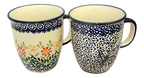 Bunzlauer Keramik Manufaktura Paar Set aus 2 Bechern Mars, Keramik, Kobaltblau, 9 cm, 2 von Bunzlauer keramik