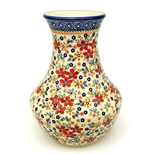 Bunzlauer keramik Vase Amphora, kegelförmig, 25 cm hoch (Dekor Cornelia) von Bunzlauer keramik