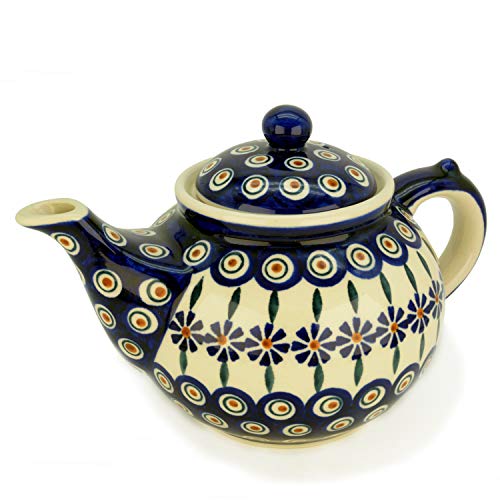 Bunzlauer Teekanne für ca 6 Tassen oder 1,25 Liter (Dekor Bunzlauer Blume) von Bunzlauer keramik