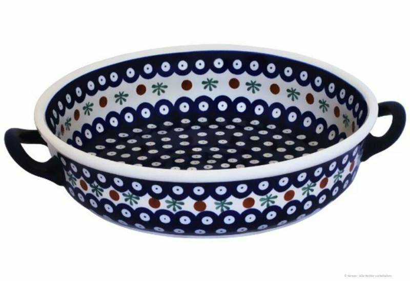 Bunzlauer Keramik Auflaufform Bunzlauer Keramik große runde 1,7L Auflaufform 27x7cm Dekor 41 Inside, Keramik von Bunzlauer Keramik