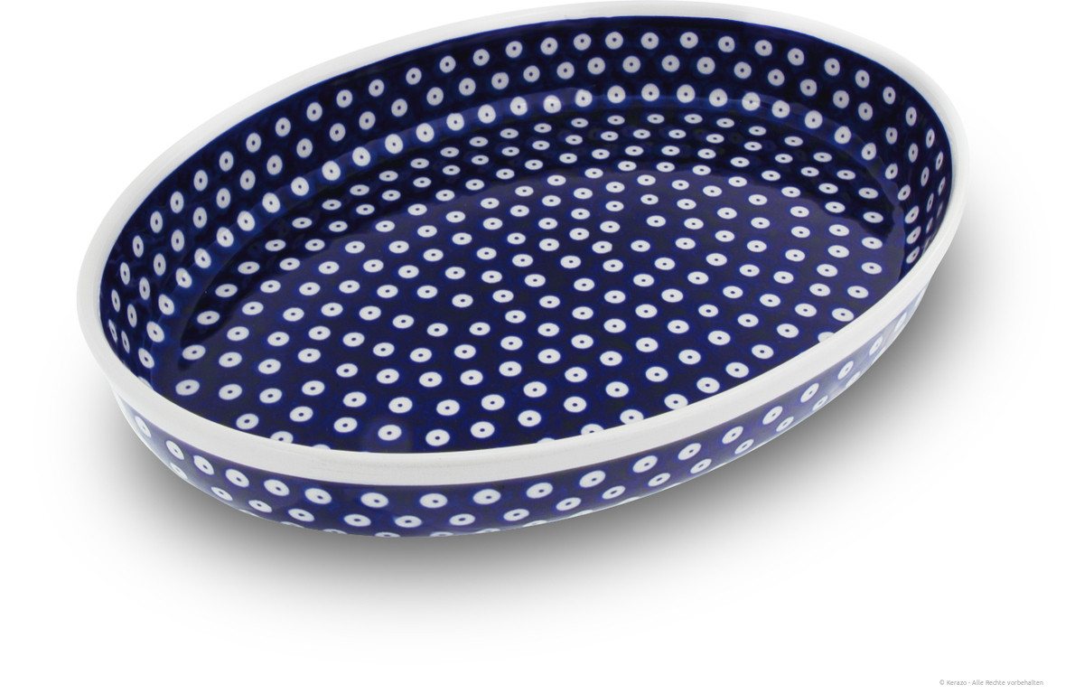Bunzlauer Keramik Auflaufform Original Bunzlauer Keramik 2,3L Auflaufform oval 35x27x6,5cm Dekor 42, Keramik von Bunzlauer Keramik