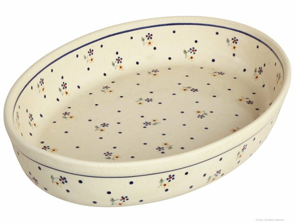 Bunzlauer Keramik Auflaufform Original Bunzlauer Keramik Auflaufform oval 31x22x5,5cm Dekor 111, Keramik von Bunzlauer Keramik