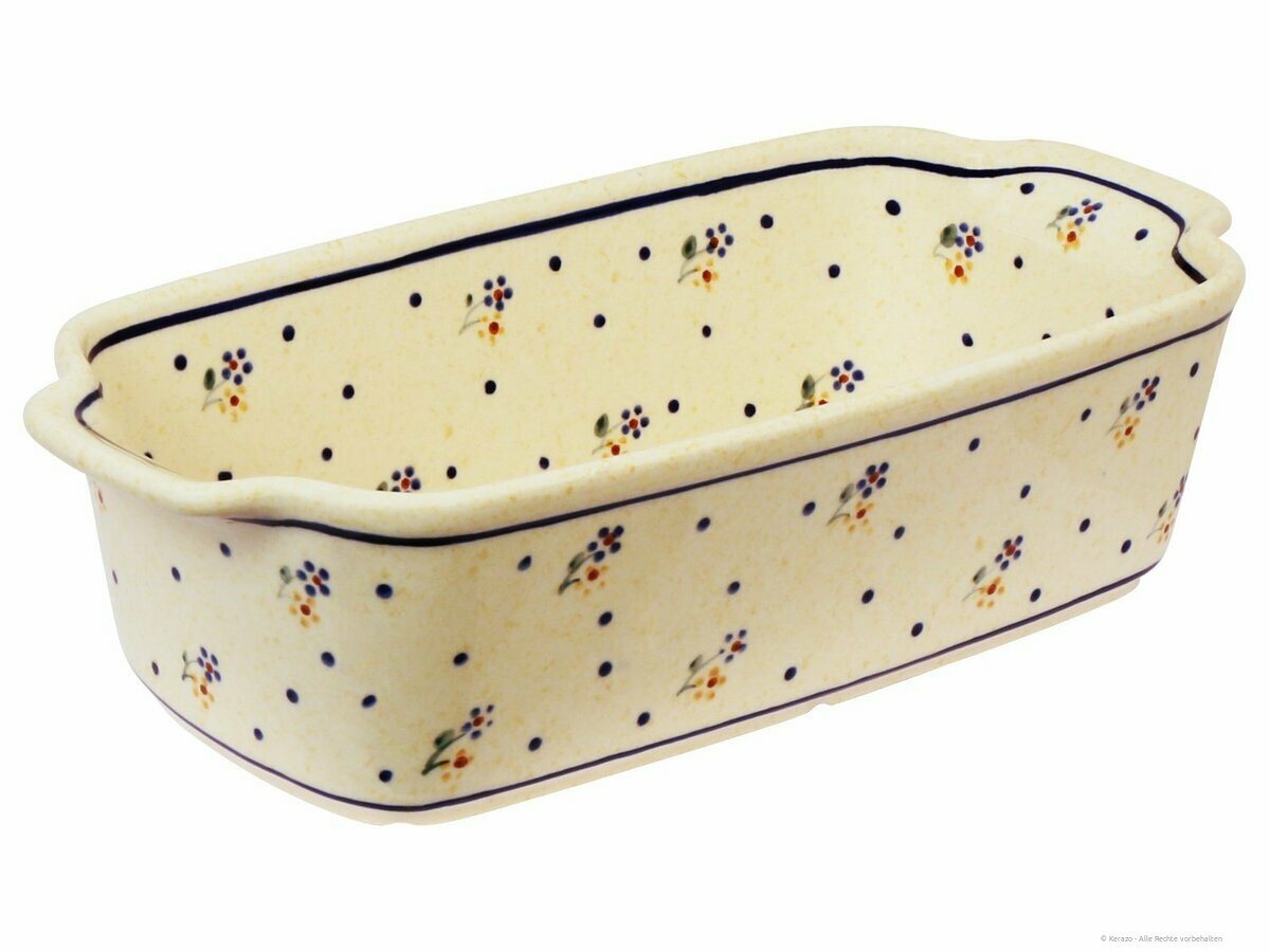 Bunzlauer Keramik Backform Bunzlauer Keramik 1L Auflaufform Brotform 26,5x12,5x7,2cm Dekor 111 von Bunzlauer Keramik