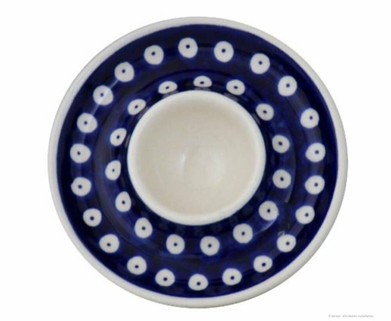 Bunzlauer Keramik Eierbecher Bunzlauer Keramik Eierbecher klassisch flach Ø11,2cm x H2,0cm Dekor 42 von Bunzlauer Keramik