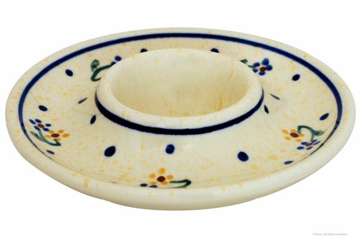 Bunzlauer Keramik Eierbecher Bunzlauer Keramik Eierbecher klassisch flach Ø11,2cm x H2,0cm Dekor111 von Bunzlauer Keramik