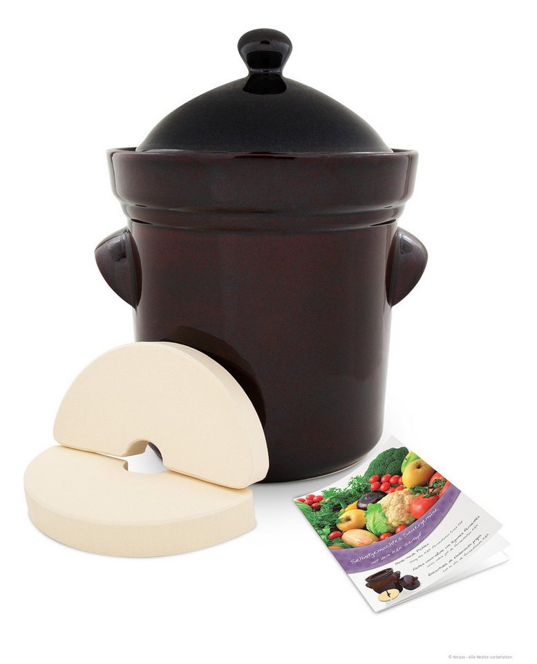 Bunzlauer Keramik Fermentationsglas Bunzlauer Keramik Gärtopf 25L inkl. Deckel + Stein + Rezeptheft, braun, Keramik Bunzlauer Keramik Fermentationsglas Bunzlauer Keramik Gärtopf 25L inkl. Deckel + Stein + Rezeptheft, braun, Keramik von Bunzlauer Keramik