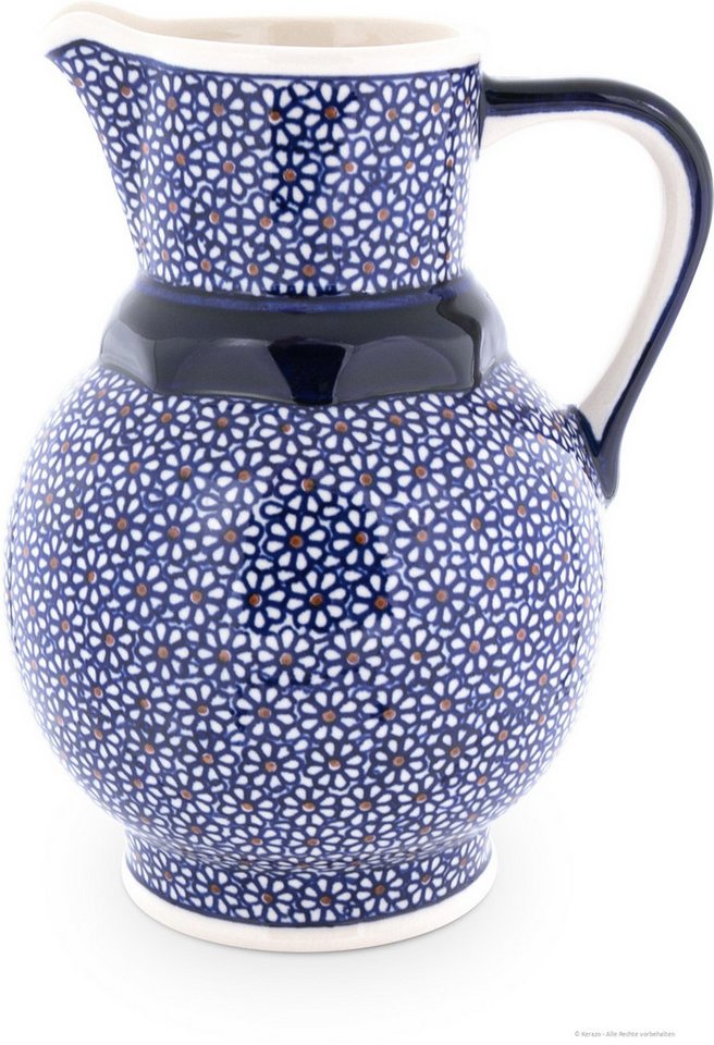 Bunzlauer Keramik Kanne Bunzlauer Keramik 1,75L traditionelle Krug mit bauchiger Form, Dek 120, 1,75 l von Bunzlauer Keramik