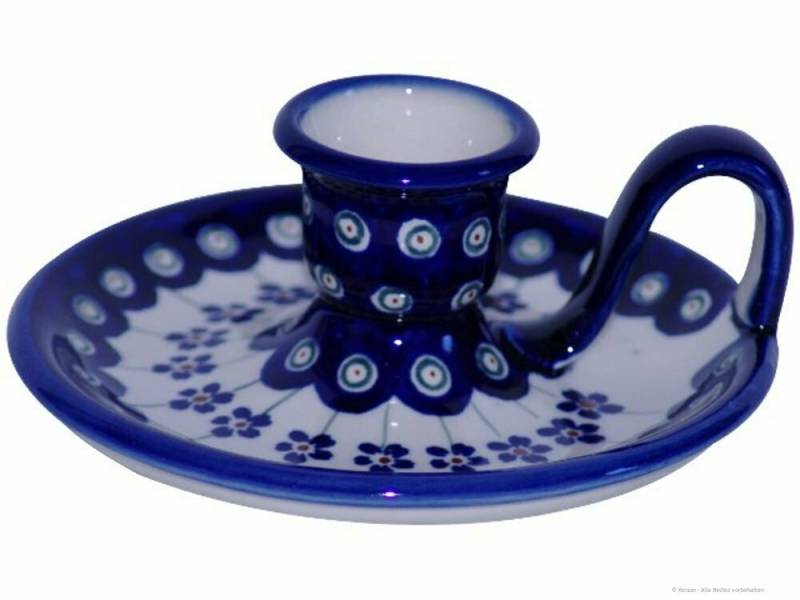 Bunzlauer Keramik Kerzenständer Bunzlauer Keramik retro Chamberstick Kerzenhalter Ø14,5x5,5cm Dek 166a von Bunzlauer Keramik