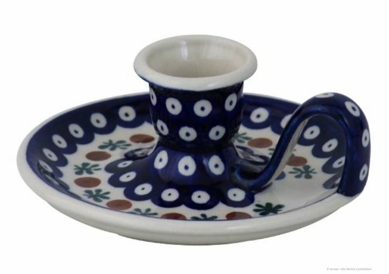 Bunzlauer Keramik Kerzenständer Bunzlauer Keramik retro Chamberstick Kerzenhalter Ø14,5x5,5cm Dekor 41 von Bunzlauer Keramik