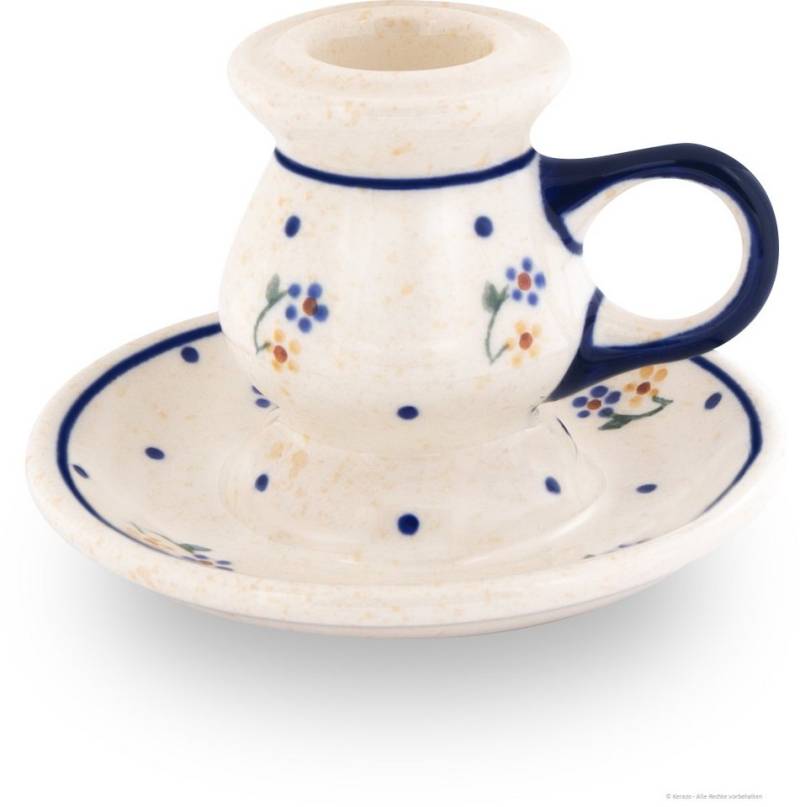 Bunzlauer Keramik Kerzenständer Bunzlauer Keramik vintage retro Kerzenständer Ø11,5xH=7,8 cm Dekor 111 von Bunzlauer Keramik