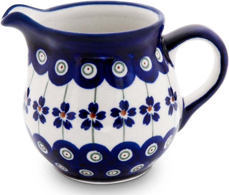 Bunzlauer Keramik Milchkännchen Bunzlauer 180ml Sahnekännchen Milchkännchen – kompakt,bauchig,Dek 166a, 0,18 l von Bunzlauer Keramik