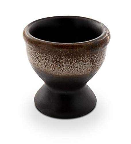 Bunzlauer Keramik Original Eierbecher hoch Ø5,4 cm, Höhe: 5,2 cm im Dekor ZACIEK (braun) von Bunzlauer Keramik