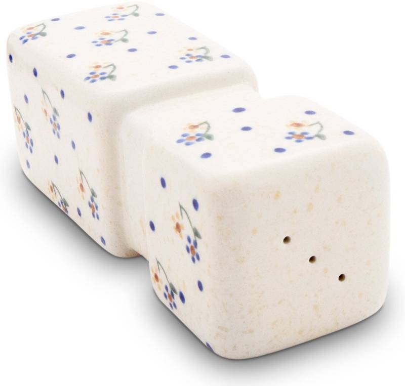 Bunzlauer Keramik Salz- / Pfefferstreuer Bunzlauer Keramik Salzstreuer XXL – 15 cm hoch, groß, eckig, Dekor 111 von Bunzlauer Keramik