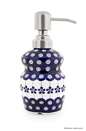 Bunzlauer Keramik Seifenspender für Flüssige Seife oder Shampoo 350 ml Lotionspender Pumpflasche (Dekor 166a) von Bunzlauer Keramik