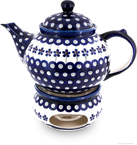 Bunzlauer Keramik Teekanne mit Stövchen 1.25L Dekor 166a von Bunzlauer Keramik