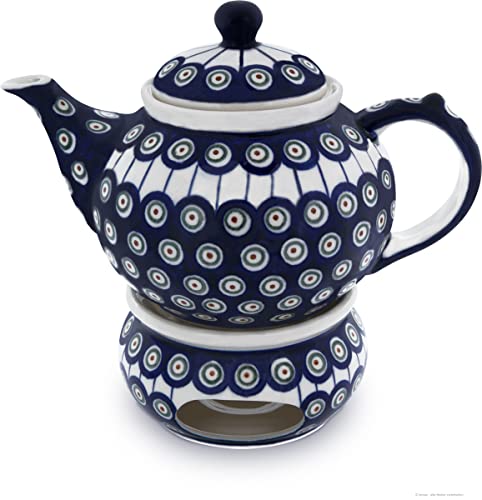 Bunzlauer Keramik Teekanne mit Stövchen 1.25L Dekor 8 von Bunzlauer keramik