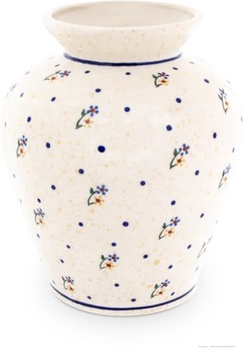 Original Bunzlauer Keramik Blumenvase Tischvase Emma, Ø16,7 cm, H=19.7 cm im Dekor 111 von Bunzlauer Keramik