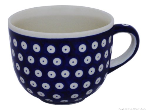 Original Bunzlauer Keramik Milchkaffeetasse (Cappuccino-Tasse) 0.35L im Dekor 42 von Bunzlauer Keramik