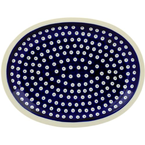 Bunzlauer Keramik Servierplatte Serviertablett Platte Teller oval 29,1x22,1x2,8 cm Dekor 42 von Polmedia Polish Pottery