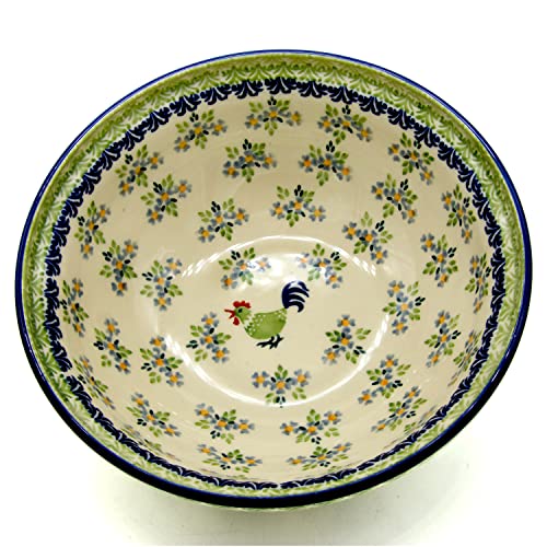Bunzlauer Keramik Salatschale 24 cm Geometrisch Dekor Hahn von Bunzlauer keramik