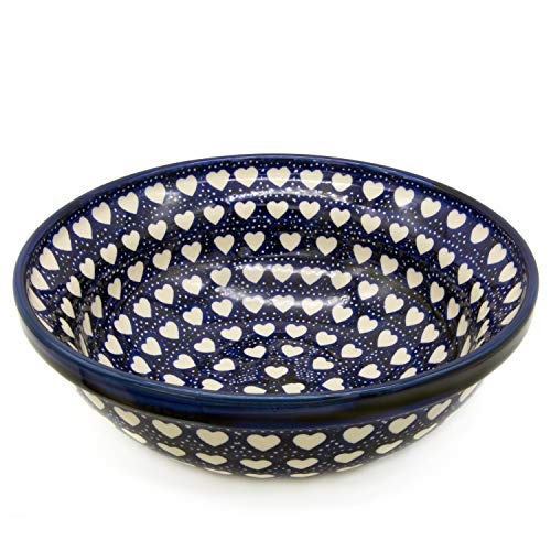 Bunzlauer Salatschale 24 cm (Dekor Weisse Herzen) von Bunzlauer keramik