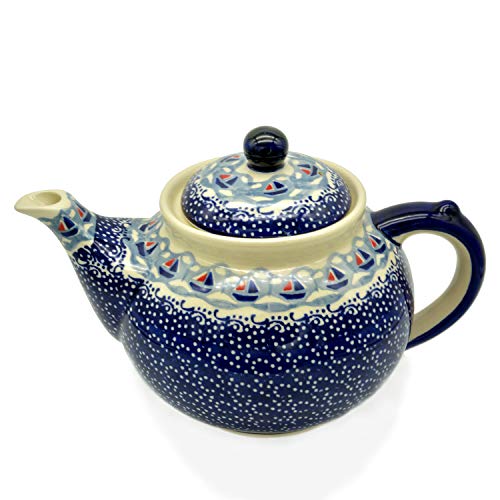 Bunzlauer Teekanne für ca 6 Tassen oder 1,25 Liter (Dekor AHOI) von Bunzlauer keramik