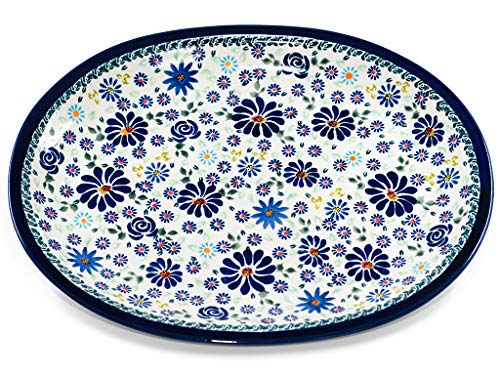Bunzlauer keramik große flache ovale Servierplatte Servierteller Servierschale 34x26,7x2,8 cm Dekor DU126 von Bunzlauer keramik