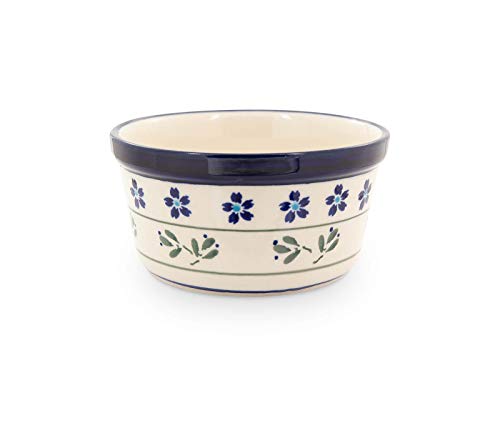 Original Bunzlauer Keramik Dessertschale Ø12,5cm Creme Brulee Soufflee-Förmchen Ragout fin Dip Schale Würzfleisch Auflaufform-Schälchen mit 400 ml für Desserts, Muffins, Pasteten im Dekor 163a von Bunzlauer keramik