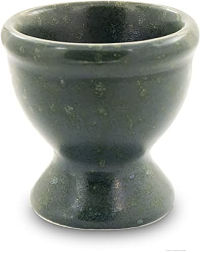 Original Bunzlauer Keramik Eierbecher hoch Ø5,4 cm, Höhe: 5,2 cm im Dekor ZIELON (grün-granit) von Bunzlauer keramik