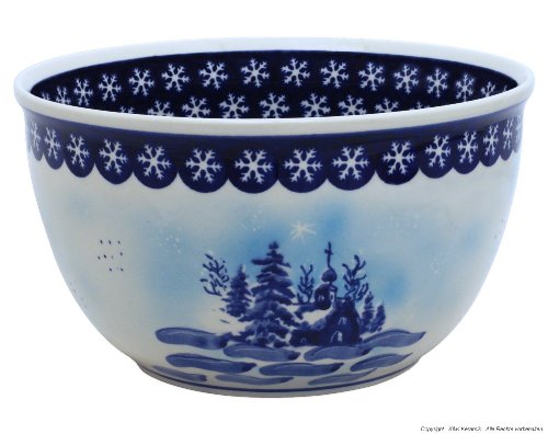 Original Bunzlauer Keramik Schüssel groß mit Winterlandschaft und Innendekor, V=4.5 Liter, handarbeit in Dekor und Form Original Bunzlauer Keramik Schüssel groß mit Winterlandschaft und Innendekor, V=4.5 Liter, handarbeit in Dekor und Form von Bunzlauer keramik