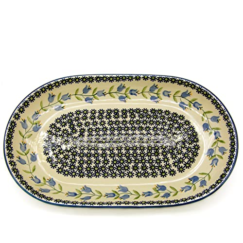 Original Bunzlauer Servierplatte oval, L 32,5 cm (Dekor Agnes) von Bunzlauer keramik