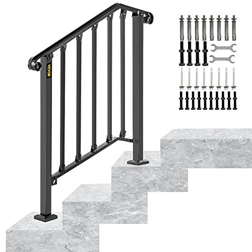 BuoQua Treppengeländer für Treppe, Handlauf, schwarz, für Treppen (2 bis 3 Stufen) von BuoQua