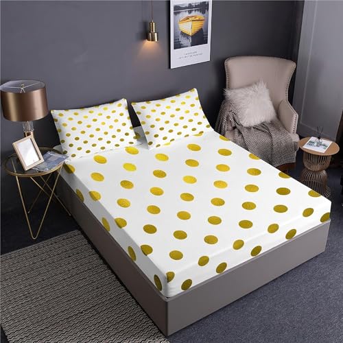 3D Spannbettlaken 140x200 Punkte Bettlaken Weiches Atmungsaktiv Spannbetttücher Punkte Mikrofaser Spannbetttuch Tiefe Tasche 30 cm Mit 2 Kissenbezügen 80x80 cm aaa2490 3D Spannbettlaken 140x200 Punkte Bettlaken Weiches Atmungsaktiv Spannbetttücher Punkte Mikrofaser Spannbetttuch Tiefe Tasche 30 cm Mit 2 Kissenbezügen 80x80 cm aaa2490 von Buohwiwe