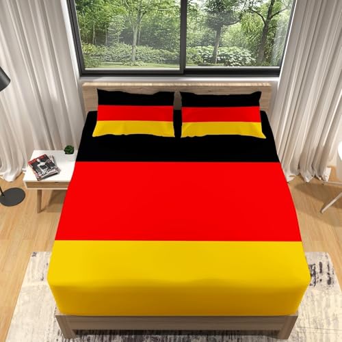 3D Spannbettlaken 90x200 Deutschland-Flagge Bettlaken Weiches Atmungsaktiv Spannbetttücher Deutschland-Flagge Mikrofaser Spannbetttuch Tiefe Tasche 30 cm Mit 2 Kissenbezügen 80x80 cm G176 3D Spannbettlaken 90x200 Deutschland-Flagge Bettlaken Weiches Atmungsaktiv Spannbetttücher Deutschland-Flagge Mikrofaser Spannbetttuch Tiefe Tasche 30 cm Mit 2 Kissenbezügen 80x80 cm G176 von Buohwiwe