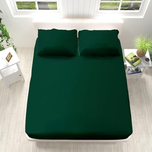 3D Spannbettlaken 90x200 Grün Bettlaken Weiches Atmungsaktiv Spannbetttücher Grün Mikrofaser Spannbetttuch Tiefe Tasche 30 cm Mit 2 Kissenbezügen 80x80 cm G4024 3D Spannbettlaken 90x200 Grün Bettlaken Weiches Atmungsaktiv Spannbetttücher Grün Mikrofaser Spannbetttuch Tiefe Tasche 30 cm Mit 2 Kissenbezügen 80x80 cm G4024 von Buohwiwe
