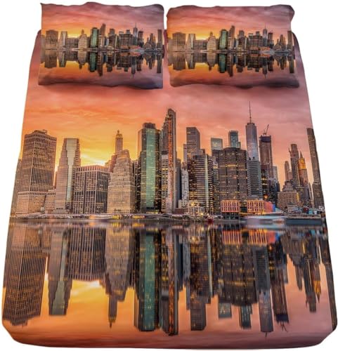 3D Spannbettlaken 90x200 New York Bettlaken Weiches Atmungsaktiv Spannbetttücher New York Mikrofaser Spannbetttuch Tiefe Tasche 30 cm Mit 2 Kissenbezügen 80x80 cm i4712 3D Spannbettlaken 90x200 New York Bettlaken Weiches Atmungsaktiv Spannbetttücher New York Mikrofaser Spannbetttuch Tiefe Tasche 30 cm Mit 2 Kissenbezügen 80x80 cm i4712 von Buohwiwe
