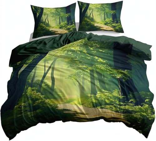 Bettwäsche 135x200 4teilig Grüner Wald Bettbezug 135 x 200 cm Partnerbettwäsche-Set 3D Landschaft Weich Mikrofaser Wendebettwäsche mit Reißverschluss und 2 Kissenbezüge a.1780 Bettwäsche 135x200 4teilig Grüner Wald Bettbezug 135 x 200 cm Partnerbettwäsche-Set 3D Landschaft Weich Mikrofaser Wendebettwäsche mit Reißverschluss und 2 Kissenbezüge a.1780 von Buohwiwe