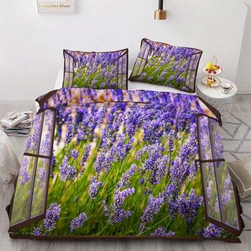 Bettwäsche 135x200 4teilig Lila Lavendel Bettbezug 135 x 200 cm Partnerbettwäsche-Set 3D Blumenlandschaft Weich Mikrofaser Wendebettwäsche mit Reißverschluss und 2 Kissenbezüge a.1724 Bettwäsche 135x200 4teilig Lila Lavendel Bettbezug 135 x 200 cm Partnerbettwäsche-Set 3D Blumenlandschaft Weich Mikrofaser Wendebettwäsche mit Reißverschluss und 2 Kissenbezüge a.1724 von Buohwiwe