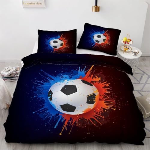 Bettwäsche 135x200 Kinder Fußball Bettbezug 135 x 200 cm 2 Teilig Wendebettwäsche 3D Aquarell Weich Mikrofaser Bettwäsche-Sets mit Reißverschluss und 1 Kissenbezüge a.1940 Bettwäsche 135x200 Kinder Fußball Bettbezug 135 x 200 cm 2 Teilig Wendebettwäsche 3D Aquarell Weich Mikrofaser Bettwäsche-Sets mit Reißverschluss und 1 Kissenbezüge a.1940 von Buohwiwe