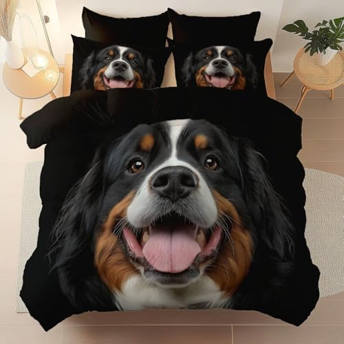 Bettwäsche 135x200 Kinder Süßer Hund Bettbezug 135 x 200 cm 2 Teilig Wendebettwäsche 3D Tier Schwarz Weich Mikrofaser Bettwäsche-Sets mit Reißverschluss und 1 Kissenbezüge a.1730 Bettwäsche 135x200 Kinder Süßer Hund Bettbezug 135 x 200 cm 2 Teilig Wendebettwäsche 3D Tier Schwarz Weich Mikrofaser Bettwäsche-Sets mit Reißverschluss und 1 Kissenbezüge a.1730 von Buohwiwe