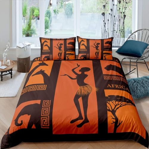 Bettwäsche 155x220 Afrika Bettwäsche-Sets Retro-Ethno-Stil Weiche Mikrofaser 3D Bettbezug Set Afrika 3 Teilig Bettbezüge mit Reißverschluss und 2 Kissenbezug Bettwäsche 155x220 Afrika Bettwäsche-Sets Retro-Ethno-Stil Weiche Mikrofaser 3D Bettbezug Set Afrika 3 Teilig Bettbezüge mit Reißverschluss und 2 Kissenbezug von Buohwiwe