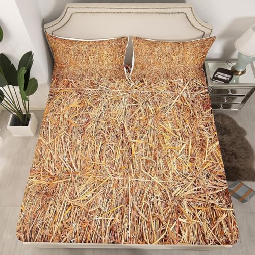 3D Spannbettlaken 140x200 Stroh Bettlaken Weiches Atmungsaktiv Spannbetttücher Stroh Mikrofaser Spannbetttuch Tiefe Tasche 30 cm Mit 2 Kissenbezügen 80x80 cm i5692 3D Spannbettlaken 140x200 Stroh Bettlaken Weiches Atmungsaktiv Spannbetttücher Stroh Mikrofaser Spannbetttuch Tiefe Tasche 30 cm Mit 2 Kissenbezügen 80x80 cm i5692 von Buohwiwe