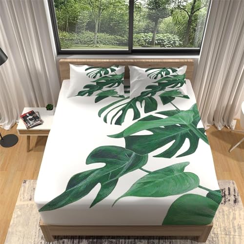 3D Spannbettlaken 140x200 Tropische Palmenblätter Bettlaken Weiches Spannbetttücher Tropische Palmenblätter Mikrofaser Spannbetttuch Tiefe Tasche 30 cm Mit 2 Kissenbezügen 80x80 cm aaa3150 3D Spannbettlaken 140x200 Tropische Palmenblätter Bettlaken Weiches Spannbetttücher Tropische Palmenblätter Mikrofaser Spannbetttuch Tiefe Tasche 30 cm Mit 2 Kissenbezügen 80x80 cm aaa3150 von Buohwiwe