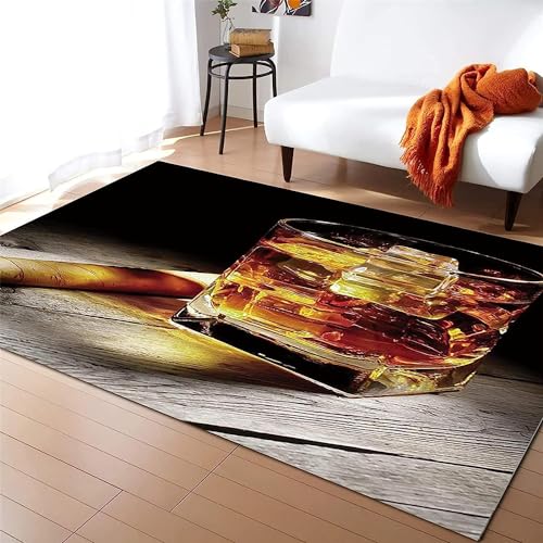Buohwiwe 3D Teppich Alkohol - Modern Schlafzimmer Flanell Teppich Alkohol Wohnzimmer Teppich - Dekoration Carpet rutschfeste Teppiche 80x160 cm k892 von Buohwiwe