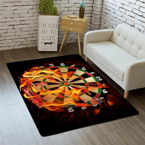 Buohwiwe 3D Teppich Darts - Modern Schlafzimmer Flanell Teppich Darts Wohnzimmer Teppich - Dekoration Carpet rutschfeste Teppiche 60x120 cm n543 von Buohwiwe